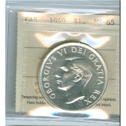 1949 $1 ICCS MS65.  Blast white.