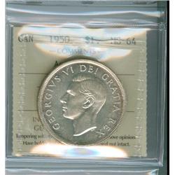 1950 $1 Arnprior ICCS MS64.  Light golden rim toning.