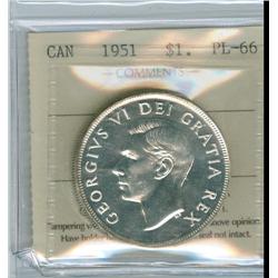 1951 $1 ICCS PL66.  Blast white.