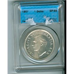 1951 $1 CCCS SP65. Beautiful coins with light toning.