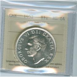 1952 $1 WL ICCS MS64.  Blast white.