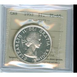 1953 $1 SF ICCS PL65.  White with cameo designation.