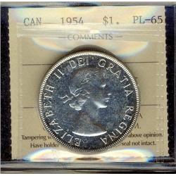 1954 $1 ICCS PL65. Brilliant