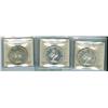 Image 1 : 1955, 1956 & 1957 $1 ICCS PL65.  Lot of three coins.