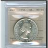 Image 1 : 1958 $1 ICCS MS65.  Gem blast white example.