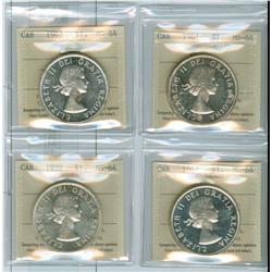1959, 1961 (2) and 1962 $1 ICCS MS64.  Lot of 4 coins.