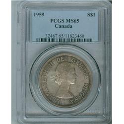 1959 $1 PCGS MS65.  A gem example with attractive tone.