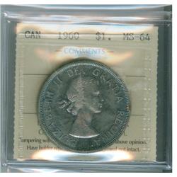 1960 $1 ICCS MS64.  Intense blue tone.