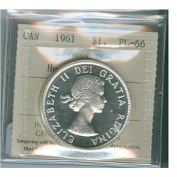 1961 $1 ICCS PL66 Heavy Cameo.  A gem balst white issue.