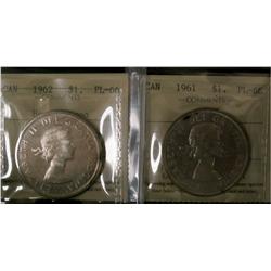1961 PL66 and 1962 PL66 Heavy Cameo.  Lot of 2 coins both IC