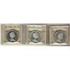 Image 1 : 1965 & 1966 $1.  Lot of three coins all ICCS graded.