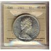 Image 1 : 1965 $1 Type 5 ICCS MS65 Cameo.  Gem blast white example.