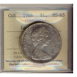 1966 $1 ICCS MS65.  An absolute pearl of a coin, spectacular