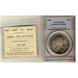 1966 $1 PCGS MS66.  A gem example with fantstic eye appeal a