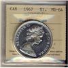 Image 1 : 1967 $1 Diving ICCS MS64.  Blast white and lustrous example.