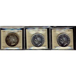 1952 $1 NWL MS62, MS63 and 1953 NSF MS63 $1.  Lot lot 3 Mintstate dollars.