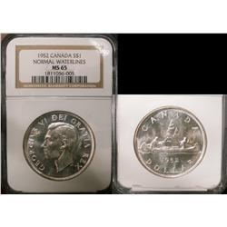 1952 $1 WL NGC MS65.  Full white and lustrous.