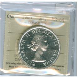 1960 $1 ICCS MS64.  Blast white example.