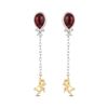 Image 1 : Balloon Chain Drop Earrings in Sterling Silver and 10k Gold
