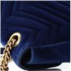 Image 5 : Gucci Blue Matelasse Velvet GG Marmont Medium Flap Bag