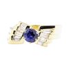 Image 2 : 1.43 ctw Sapphire And Diamond Ring - 14KT Yellow Gold