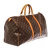 Image 2 : Louis Vuitton Brown Monogram Canvas Leather Keepall 50 cm Duffle Bag Luggage
