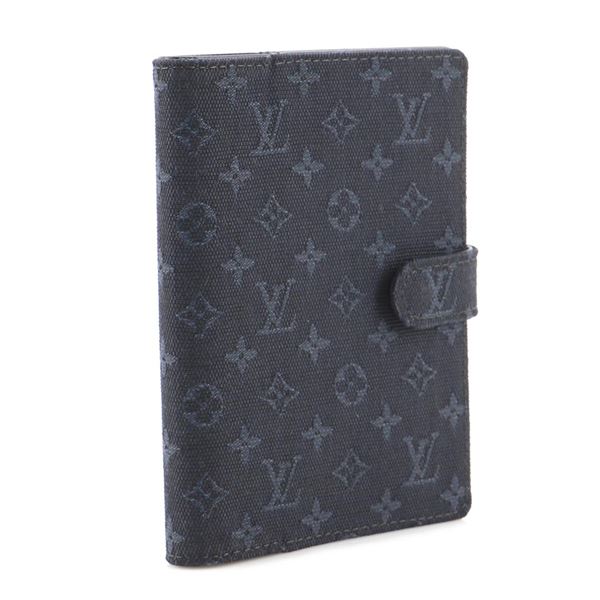 Louis Vuitton Blue Canvas Mini Lin Ring PM Agenda Cover