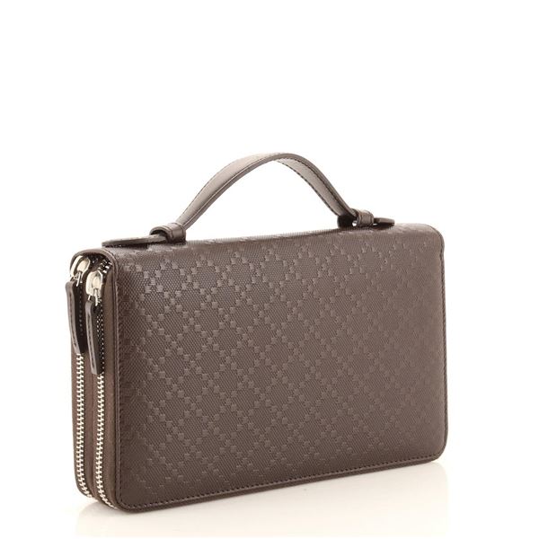 Gucci Brown Leather Diamante Travel Organizer Wallet