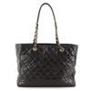 Image 2 : Chanel Black Quilted Glazed Calfkin Front Pocket Large Shopping Tote Bag