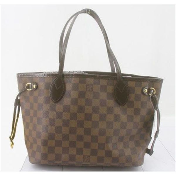 Louis Vuitton Damier Ebene Canvas Leather Neverfull PM Bag