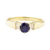 Image 2 : 0.98 ctw Blue Sapphire and Diamond Ring - 14KT Yellow Gold