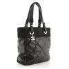 Image 1 : Chanel Black Biarritz Quilted Coated Canvas Small Tote Bag