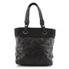 Image 2 : Chanel Black Biarritz Quilted Coated Canvas Small Tote Bag