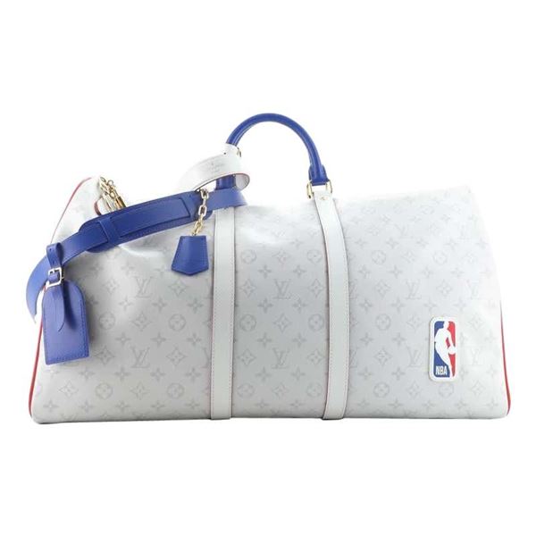 Louis Vuitton x NBA Basketball Grey Monogram Antarctica Canvas Keepall Bandoulie