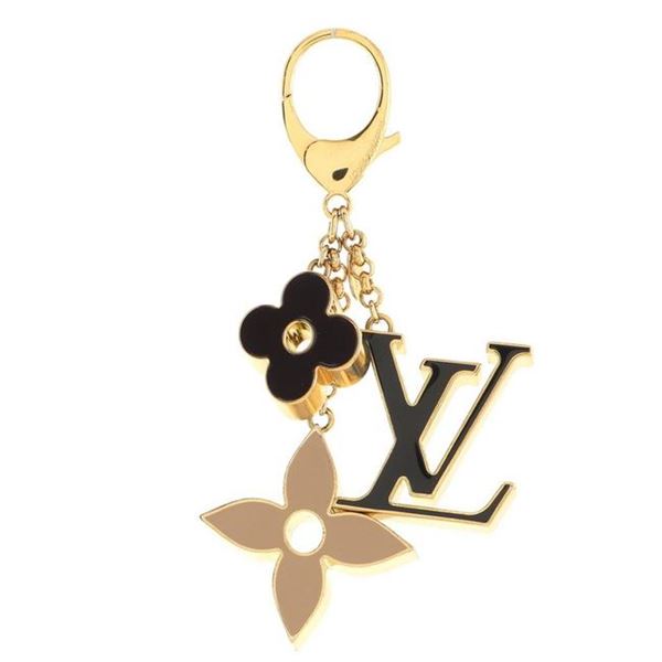 Louis Vuitton Gold-tone Multicolor Metal Fleur de Monogram Bag Charm