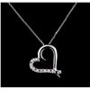 Image 1 : 0.45 ctw Diamond Pendant With Chain - 14KT White Gold