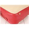 Image 6 : Hermes Rouge Garance Red Leather andamp; Beige Toile Canvas Victoria Messenger B