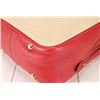 Image 7 : Hermes Rouge Garance Red Leather andamp; Beige Toile Canvas Victoria Messenger B
