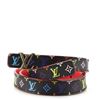 Image 1 : Louis Vuitton Black Multicolor Monogram LV Initiales Thin Belt