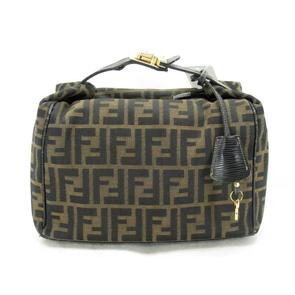 Fendi Brown Zucca Canvas Vanity Cosmetic Bag