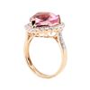 Image 4 : 6.61 ctw Morganite and Diamond ring - 14KT Rose Gold