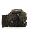 Image 1 : Prada Green Tessuto Saffiano Vela Double Front Pocket Medium Backpack