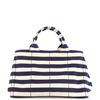 Image 1 : Prada Blue Printed Canvas Canapa Convertible Medium Tote Bag