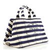 Image 2 : Prada Blue Printed Canvas Canapa Convertible Medium Tote Bag