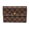 Image 1 : Louis Vuitton Brown Damier Ebene Porte Trifold Wallet