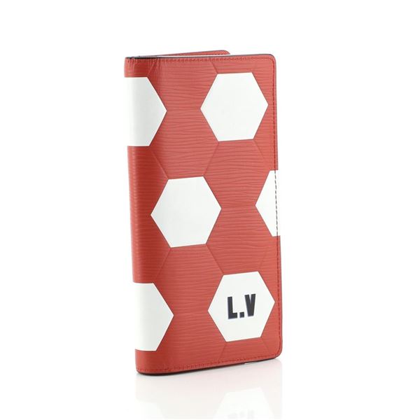 Louis Vuitton Red White Epi Leather FIFA World Cup Limited Edition Brazza Wallet