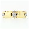 Image 2 : Estate 6.5" 18K Two Tone Gold .60 ctw Diamond & Wide Puffed Polished Link Bracel