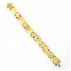 Image 5 : Estate 6.5" 18K Two Tone Gold .60 ctw Diamond & Wide Puffed Polished Link Bracel