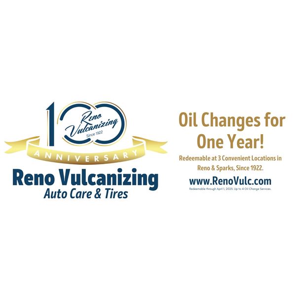 Tires and 1 year of oil changes from Reno Vulcanizing