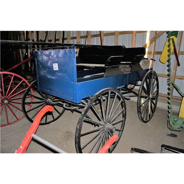 Democrat c/w Pole, Double Tree, Neck Yoke and seat covers   (3 pics)